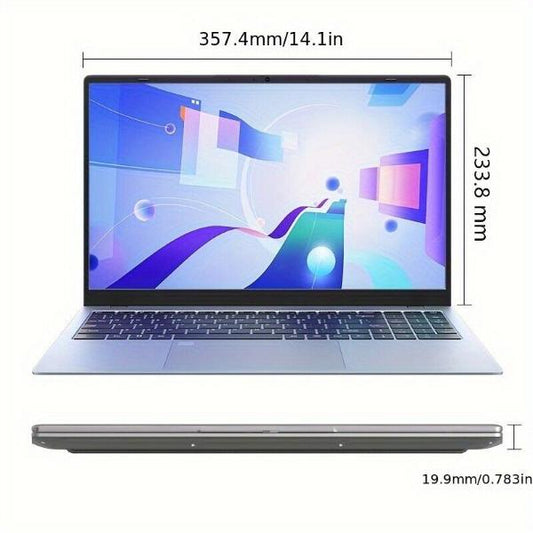 15.6 Inch Laptop Intel Celeron Processor N5095, 16GB RAM, 512GB SSD, Windows 11 Fingerprint Unlock - Sunleafy