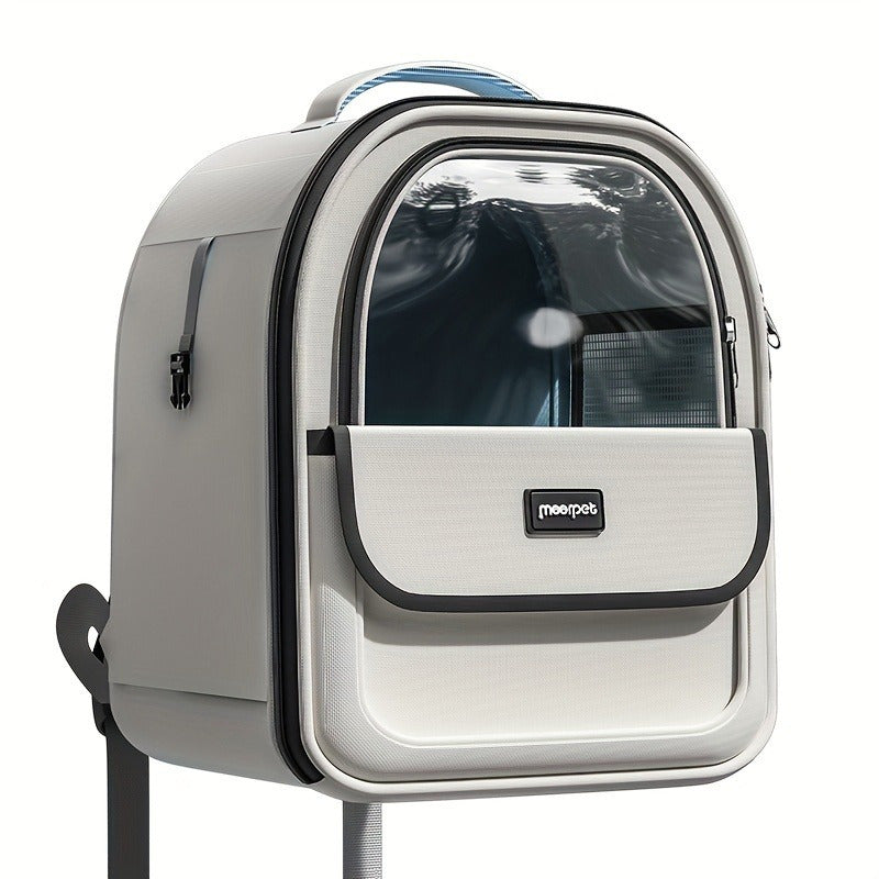 Large Transparent Space Capsule Pet Carrier Backpack with Breathable Bubble Window - Soft-Sided Travel Carrier for Cats & Dogs