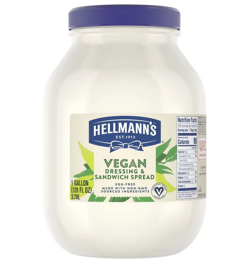 4 Gallon Hellmann'S Real Mayonnaise Vegan, Kosher, Non - GMO - 128 Oz per gallon - Sunleafy