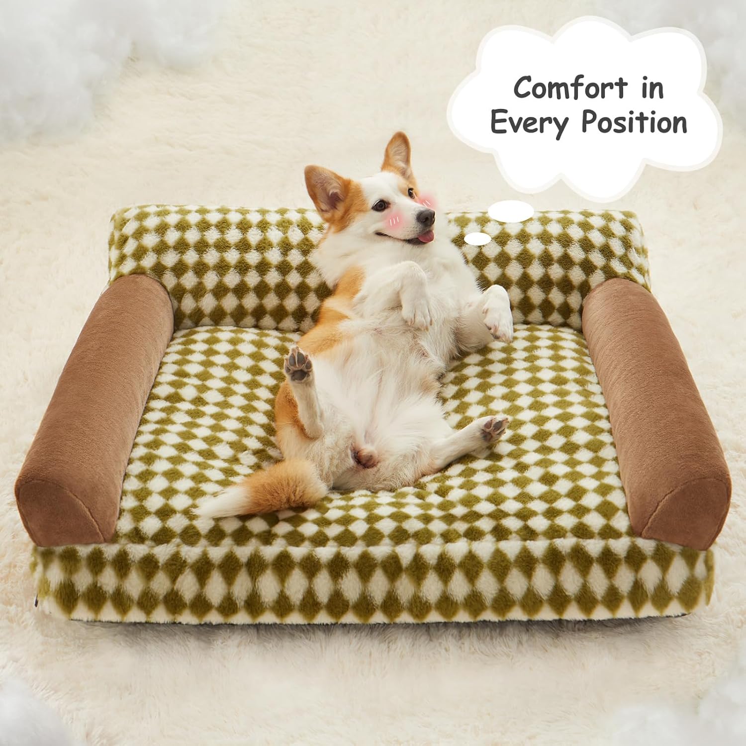 Cat Couch Bed And Dog Couch Bed Pet Couch Bed For Small Pet Cute Dog Sofa Bed Cat Sofa Pet Sofa With Non-Slip Bottom Checkered Dog Bed With Washable Cover