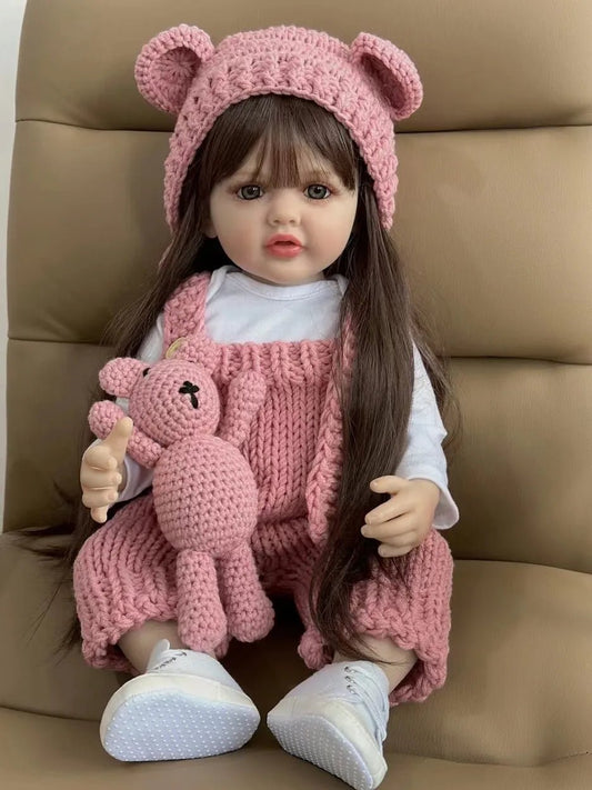 BZDOLL 55 CM 22 Inch Reborn Dolls Realistic Full Silicone Baby Bebe Newborn Girl Doll Princess Toddler Toy Gift - Sunleafy